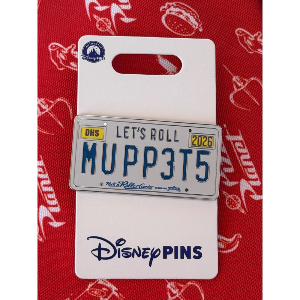 Disney Parks Rock 'n' Roller Coaster Muppets License Plate Pin 2026 MUPP3T5